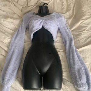 cropped faux fur sweater✨